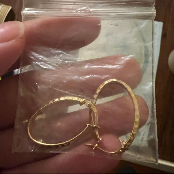 Vintage Gold Tone Hoops Stamped OTC BRZ Italy - Picture 11 of 15